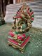 Brass Ganesh with Red and Green Stones