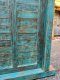Antique Blue Wood Door with Pattern Glass