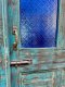 ประตูกระจกไม้ทรงสูงสีฟ้าขัดหยาบ
