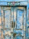 Vintage Double Door Lovely Blue frosted glass