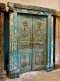 Antique Blue Wooden Entry Door