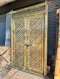 Rustic Green Entry Door with Carving