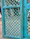 Vintage Blue Wooden Carved Door