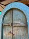 Distressed Blue Wooden Door British Carving