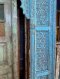 Blue Washed Wooden Archway with Carving