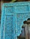 Blue Washed Wooden Archway with Carving