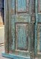 Distressed Blue Wooden Door British Carving