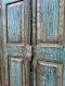 Distressed Blue Wooden Door British Carving