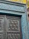 Traditional Indian Carved Door Rustic Blue