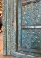 Antique Door with Full Carved Wood in Rustic Blue