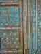 Antique Door with Full Carved Wood in Rustic Blue