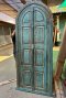 Distressed Blue Wooden Door British Carving