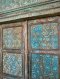 Antique Door with Full Carved Wood in Rustic Blue