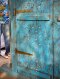 Heritage Blue old Door with Full Lattice Carving