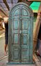 Distressed Blue Wooden Door British Carving