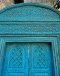 Heritage Blue old Door with Full Lattice Carving