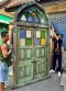 Beautiful vintage Green glass Door