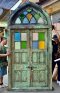 Beautiful vintage Green glass Door