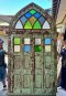 Vintage Green Solid Door Colonial Carving