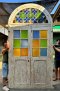 White Antique Arch Front Door