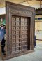 Antique Door Dark Wood Color with Brass Decor