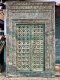 Antique Painted Door with Brass and Carving