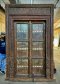 Solid Dark Wood Door Rustic Green Fine Carving