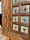 Hard Wood Door Covered with Brass Decor on Metal