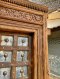 Hard Wood Door Covered with Brass Decor on Metal