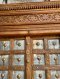 Hard Wood Door Covered with Brass Decor on Metal