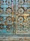 Vintage Blue Washed House Door with Brass