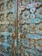 Vintage Blue Washed House Door with Brass