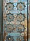 Vintage Blue Washed House Door with Brass