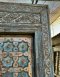 Vintage Blue Washed House Door with Brass