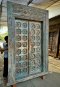 Vintage Blue Washed House Door with Brass