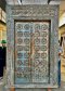 Vintage Blue Washed House Door with Brass