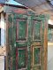 Distressed Green Carved Door