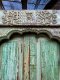 Distressed Green Carved Door