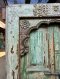 Distressed Green Carved Door