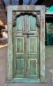 Distressed Green Carved Door