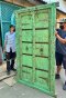 Vintage Door in Rustic Blue with Brown Edge