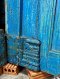 Antique Double Door Turquoise with Glass Window