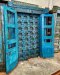 Antique Double Door Turquoise with Glass Window