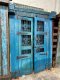 Antique Double Door Turquoise with Glass Window