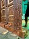 Elegant Antique Door with Shiny Brass Sheets Decor