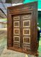 Elegant Antique Door with Shiny Brass Sheets Decor