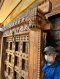 Elegant Indian Gujarati Door Fine Teak Fully Brass Flowers