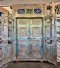 Large Tall Double Doors Solid Teak Vintage White Blue