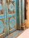 British Colonial Carving Teak Door Vintage Blue