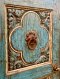 British Colonial Carving Teak Door Vintage Blue
